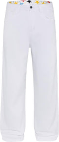 Men's Non-Stretch Loose Fit Wide-Leg Baggy Jeans Pants (Style W3JT)