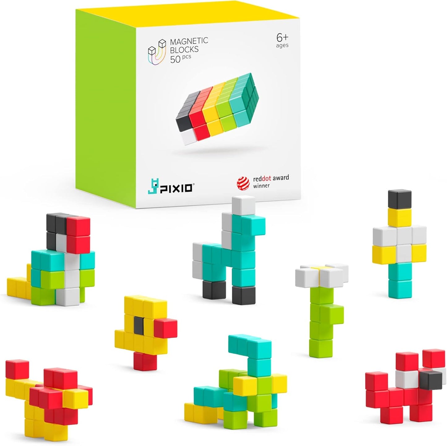 PIXIO-50 Tiny Magnetic Blocks Building Toy for Creative Play