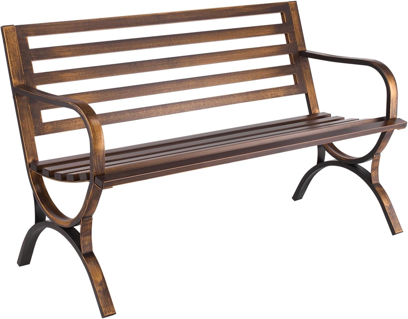 VEVOR Outdoor Bench, 50 inch, Weatherproof Metal Frame Seating