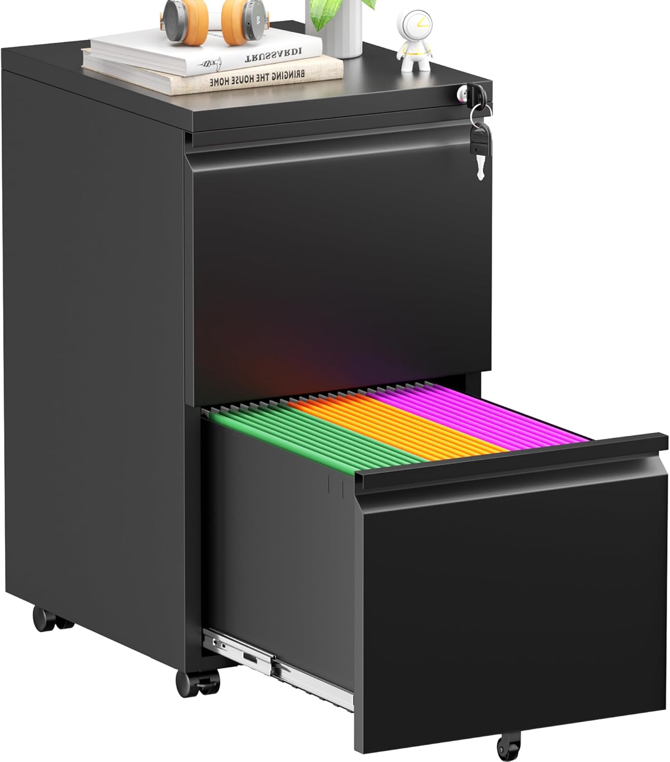 Superday 2 Drawer File Cabinet for Home Office Organization