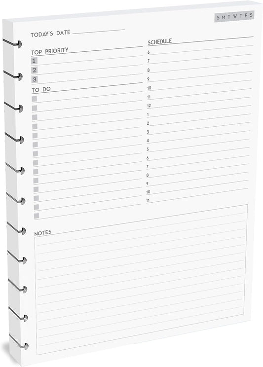 Discbound Daily Plan Refill, 120 GSM, 100 Daily Pages, 8.5x11, Sort Your Days