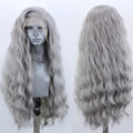 Long Wavy Grey Lace Front Wig - Natural Look, Heat Resistant