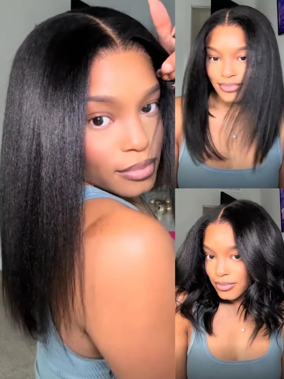 Yaki Straight Drawstring Wig for Effortless Style and Comfort