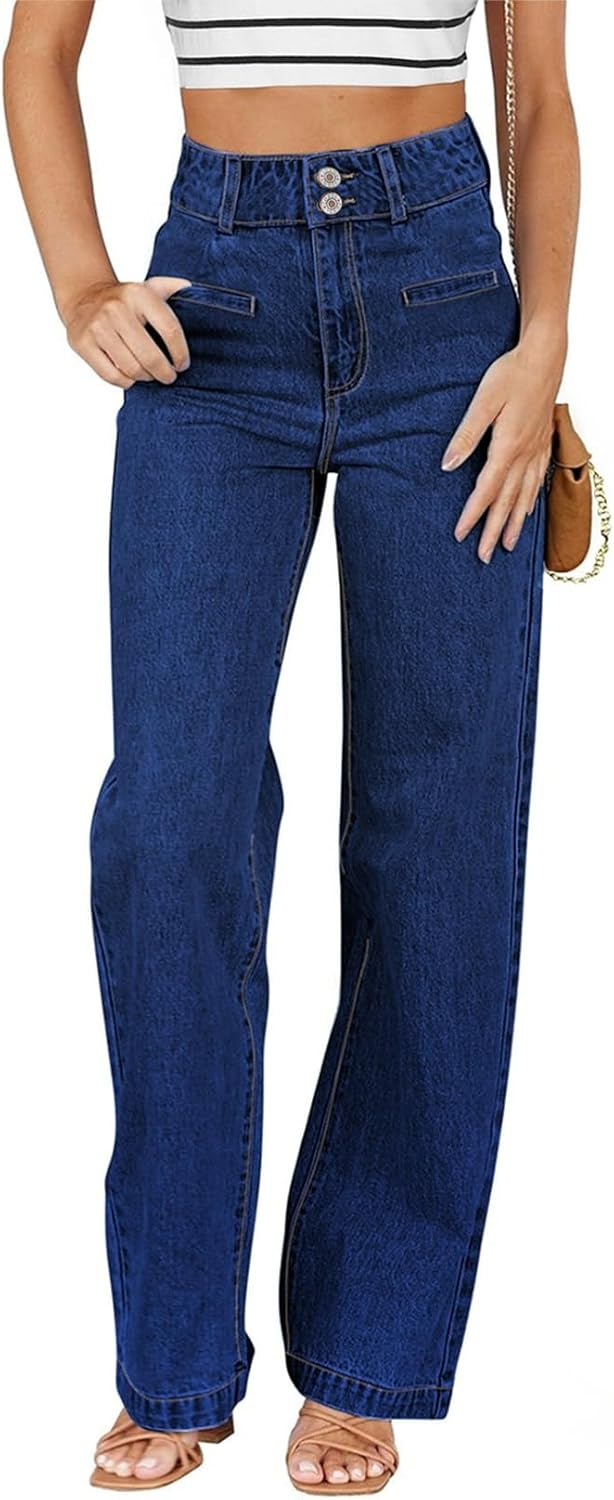 High Waisted Straight Leg Stretchy Jeans for Women - Trendy Style