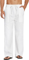 COOFANDY Mens Casual Linen Pants for Summer Beach Yoga Wear