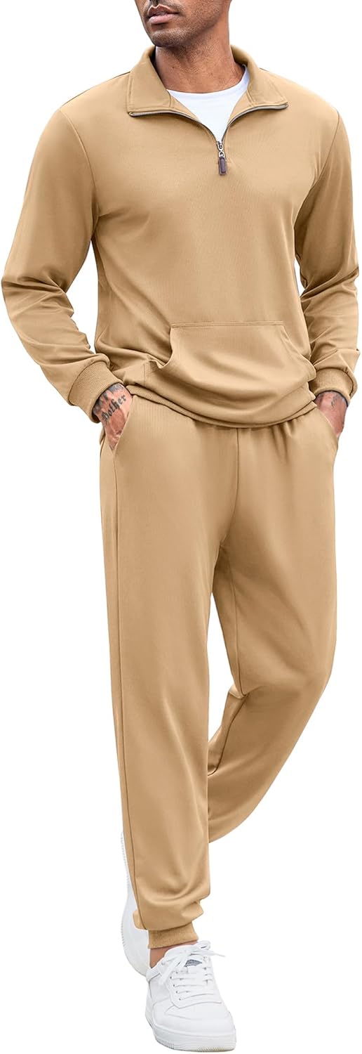 Men's Tracksuit 2 Piece Quarter Zip Sweatsuit for Active Lifestyle