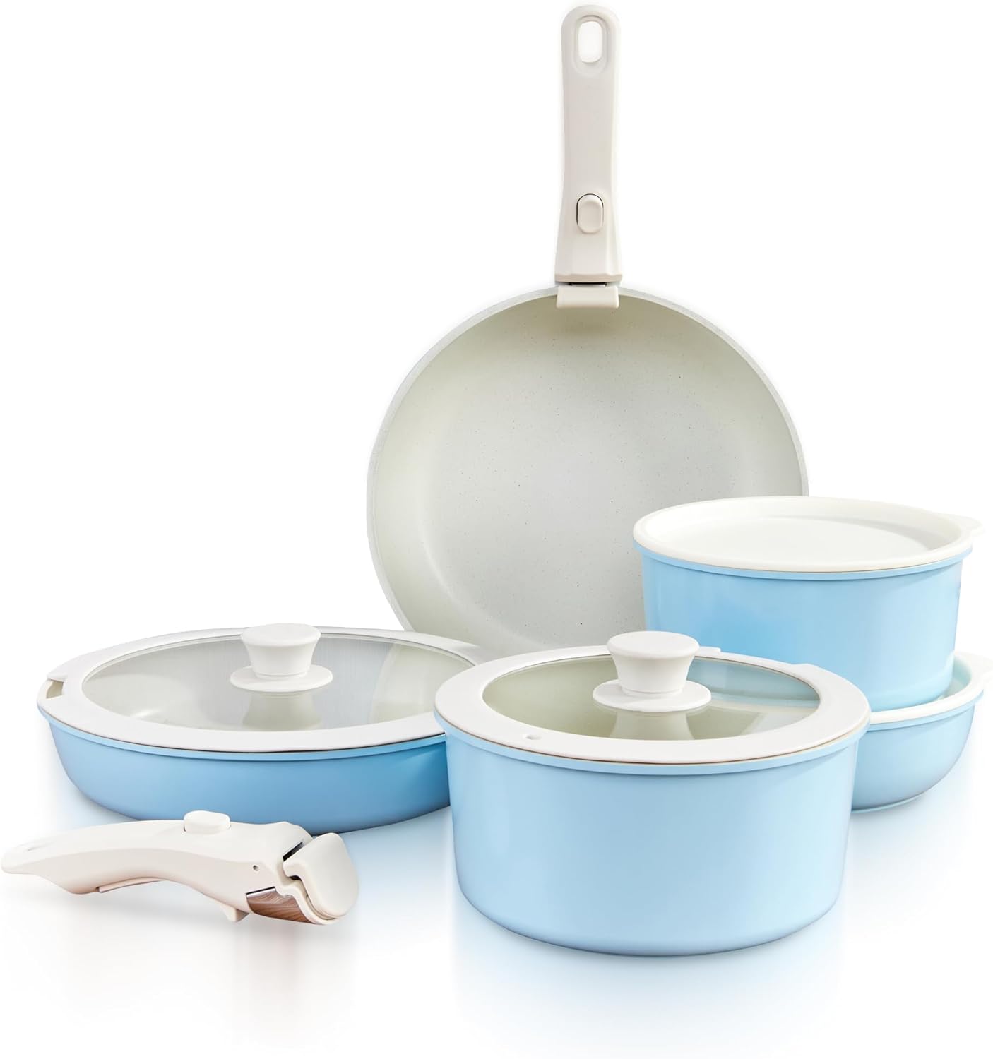 GOURMETIFIC Pots and Pans Cookware Set - Non Toxic Ceramic Cookware