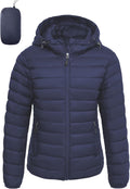 Women's Packable Puffer Jacket - Lightweight Quilted Hooded Coat