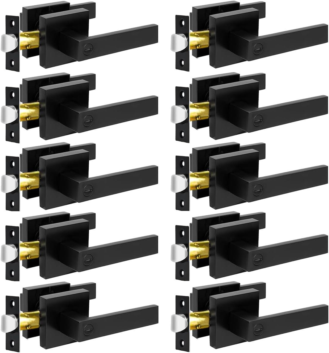KAMOTA Privacy Door Levers - 10 Pack Matte Black Handles