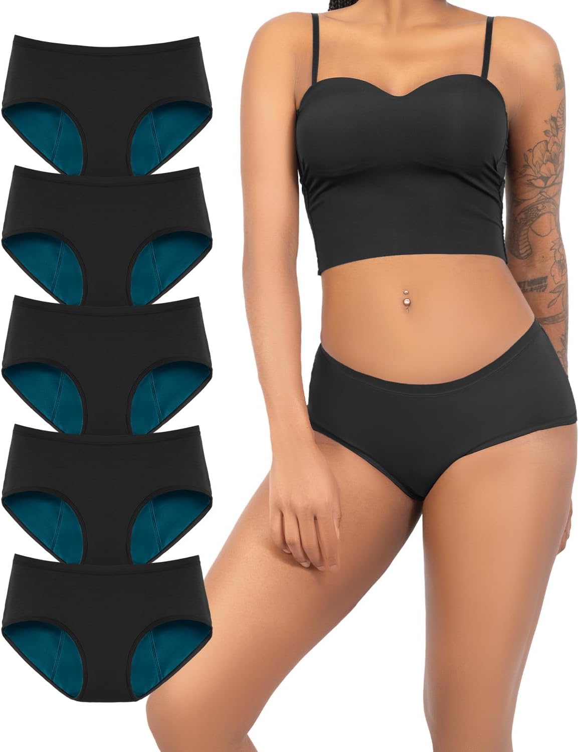 Period Underwear for Women Heavy Flow Leakproof 5 Pack