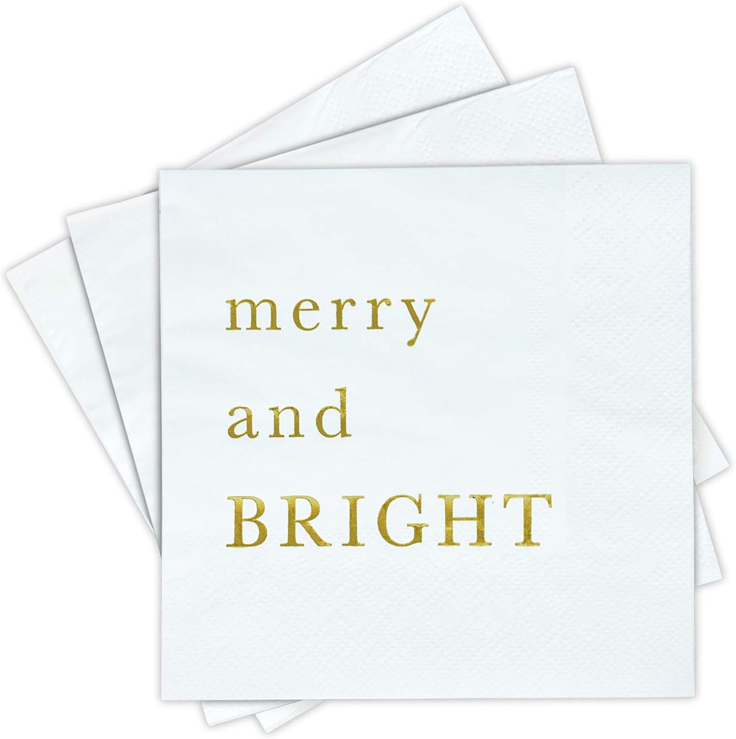 Gold Foil Christmas Cocktail Napkins - Festive Elegance!