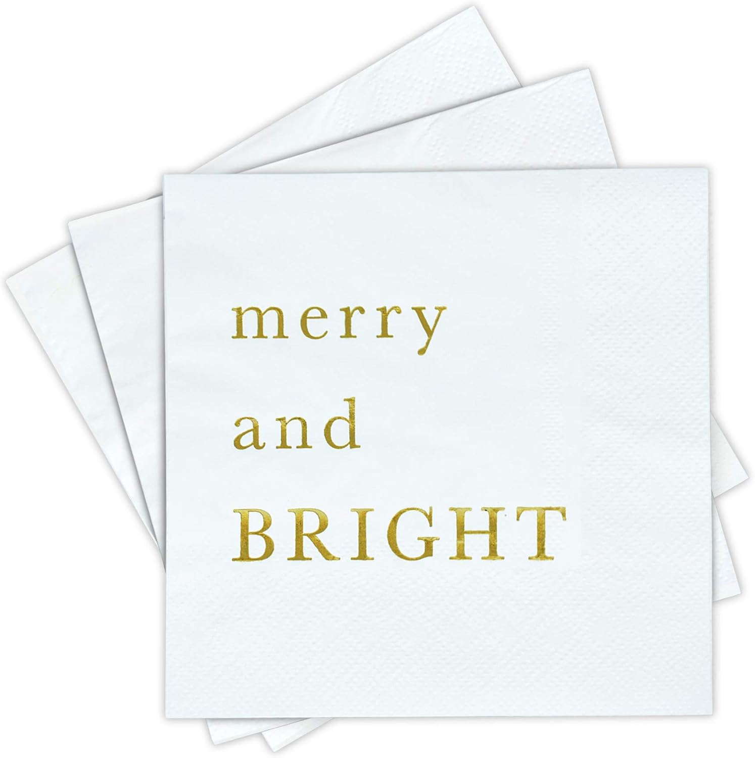 Gold Foil Christmas Cocktail Napkins - Festive Elegance!