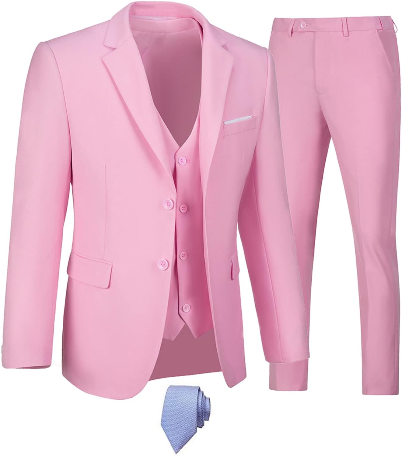 Furuyal Men's Slim Fit 3 Piece Suit Set for Weddings and Business