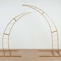 Gold Crescent Moon Wedding Arch 6.5ft Backdrop Stand - Elegant Photo