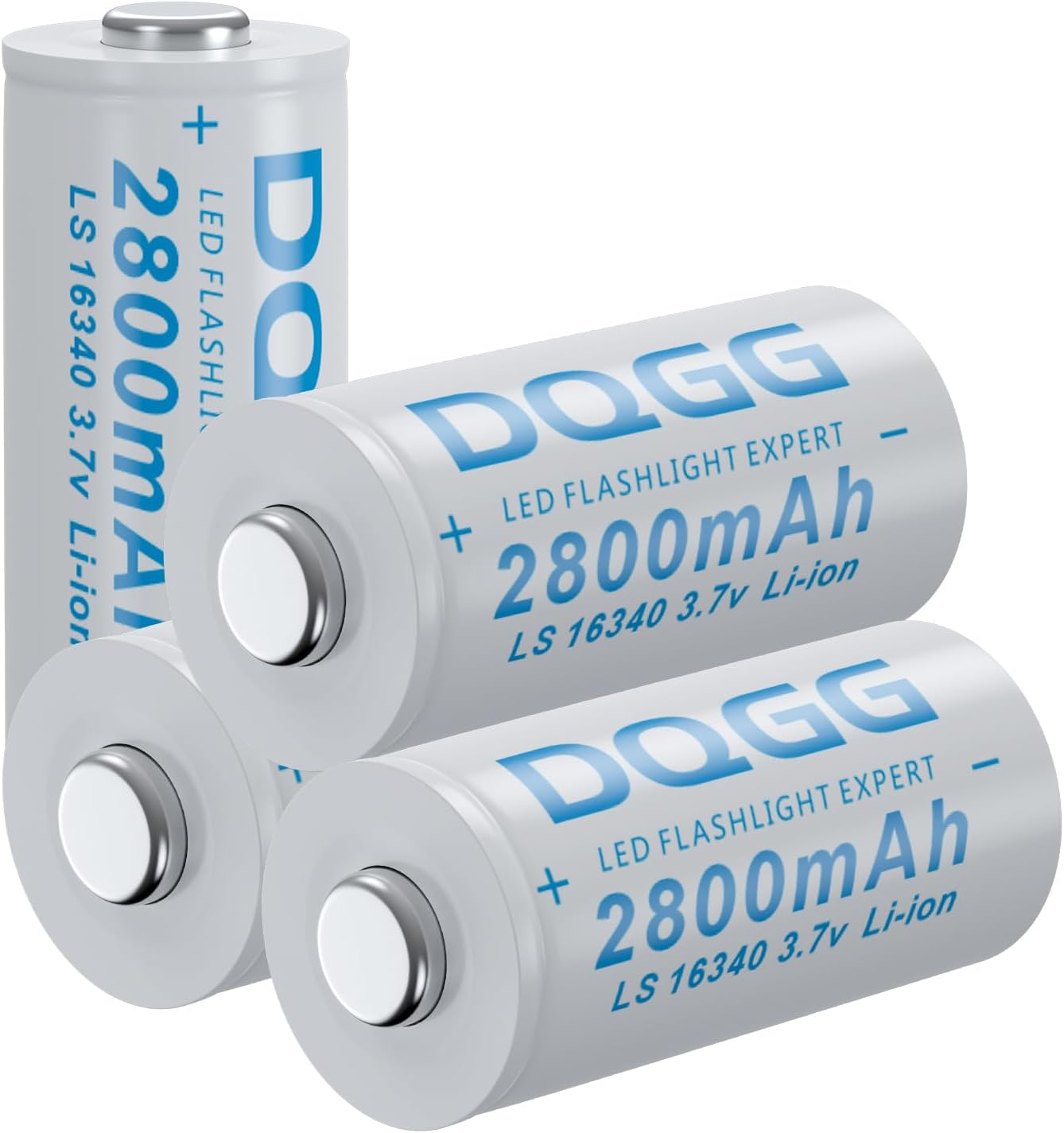 Lithium 16340 Battery 2800mAh 4-Pack - Long-Lasting Power for Flashlights