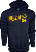 Blue 84 Men's Hoodie Cursive Team Color - Warm Michigan Crew