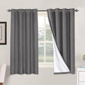 Linen Blackout Curtains 63 in Grey - 100% Blackout 2 Panels