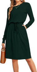 Summer Hide Belly Knee Length Travel Dress - Flattering Midi Simier