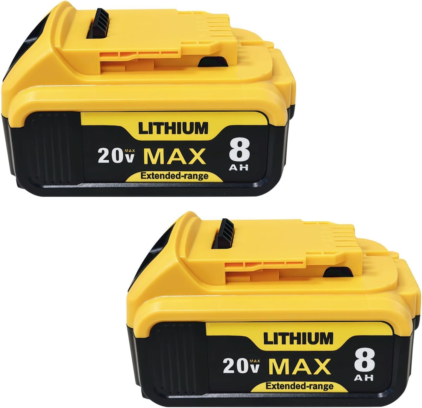 8000mAh Replacement Battery for Dewalt 20V Max Tools - 2-Pack