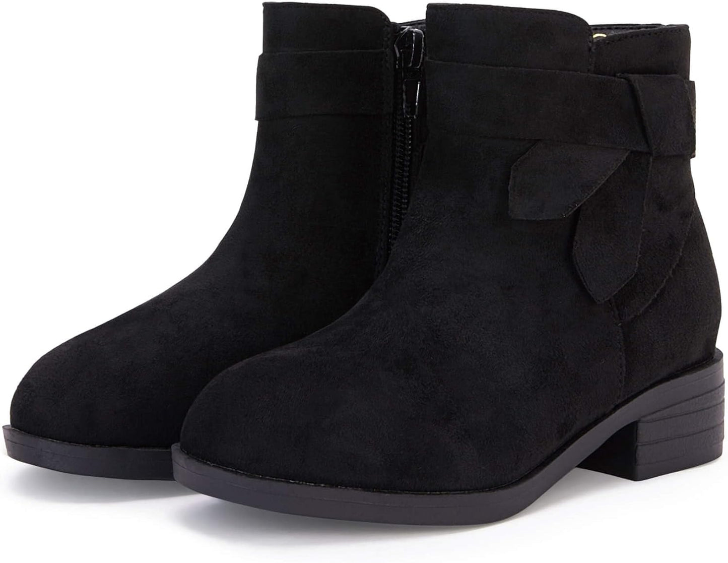 Kids Girls Tie Knot Ankle Boots with Chunky Low Block Heel