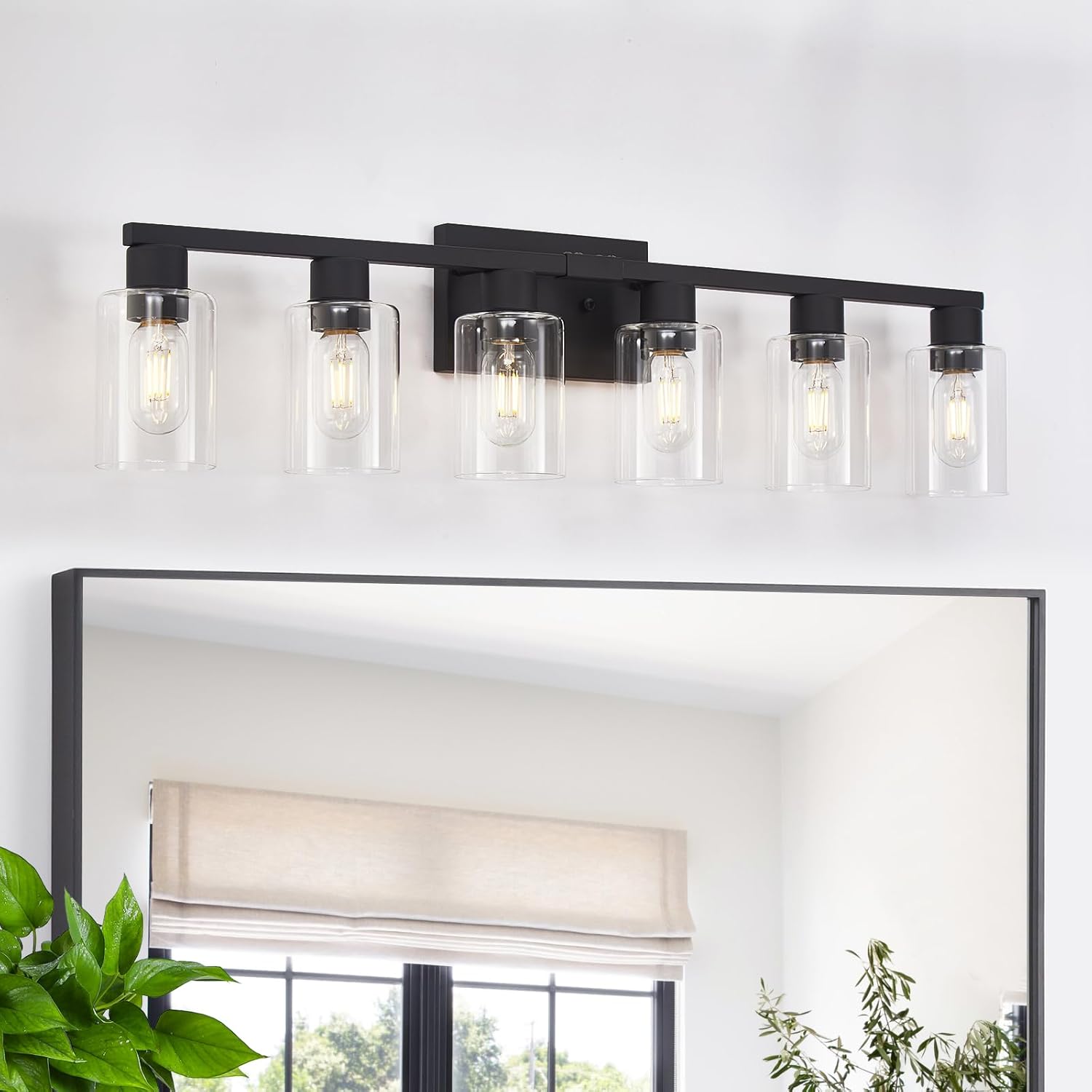 6-Light Black Bathroom Light Fixtures for Elegant Home Decor