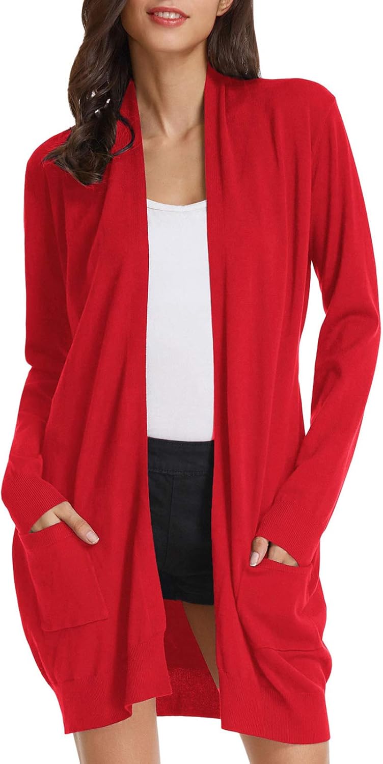 GRACE KARIN Women's Long Cardigan Sweater with Pockets