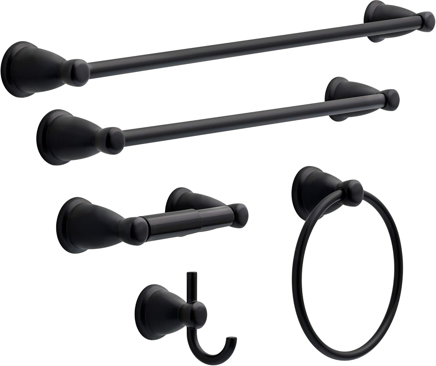 Franklin Brass Kinla 5-Piece Bathroom Set in Matte Black Finish