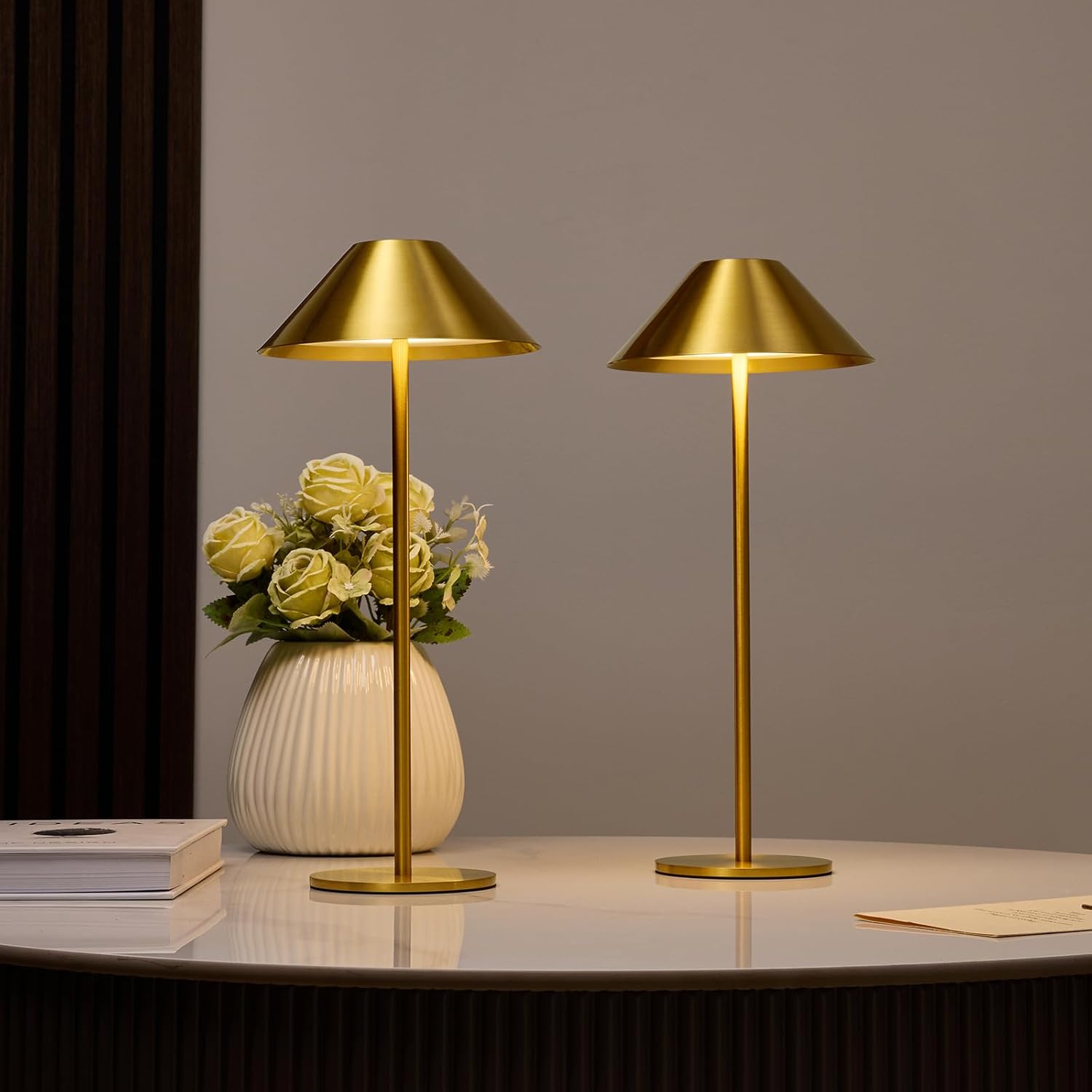 Bojim Gold Cordless Lamp Set of 2 for Elegant Home Decor