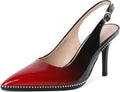 Zamikoo Women Beaded Pumps High Heel Slingback Pointed Toe Key
