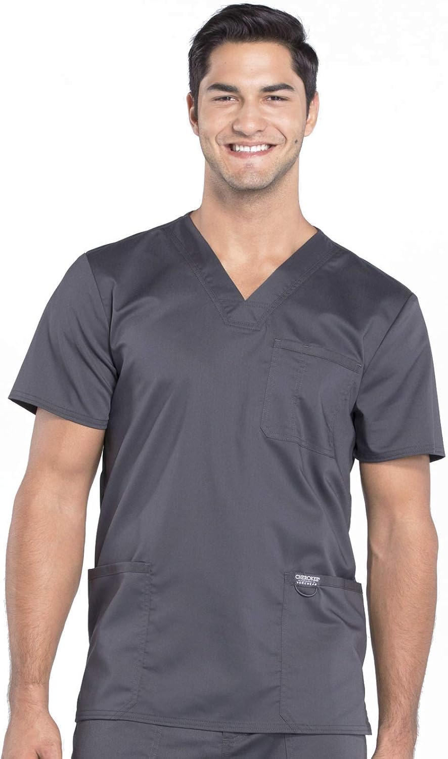 Cherokee Scrub Top for Men V-Neck with 3 Pockets and Comfort