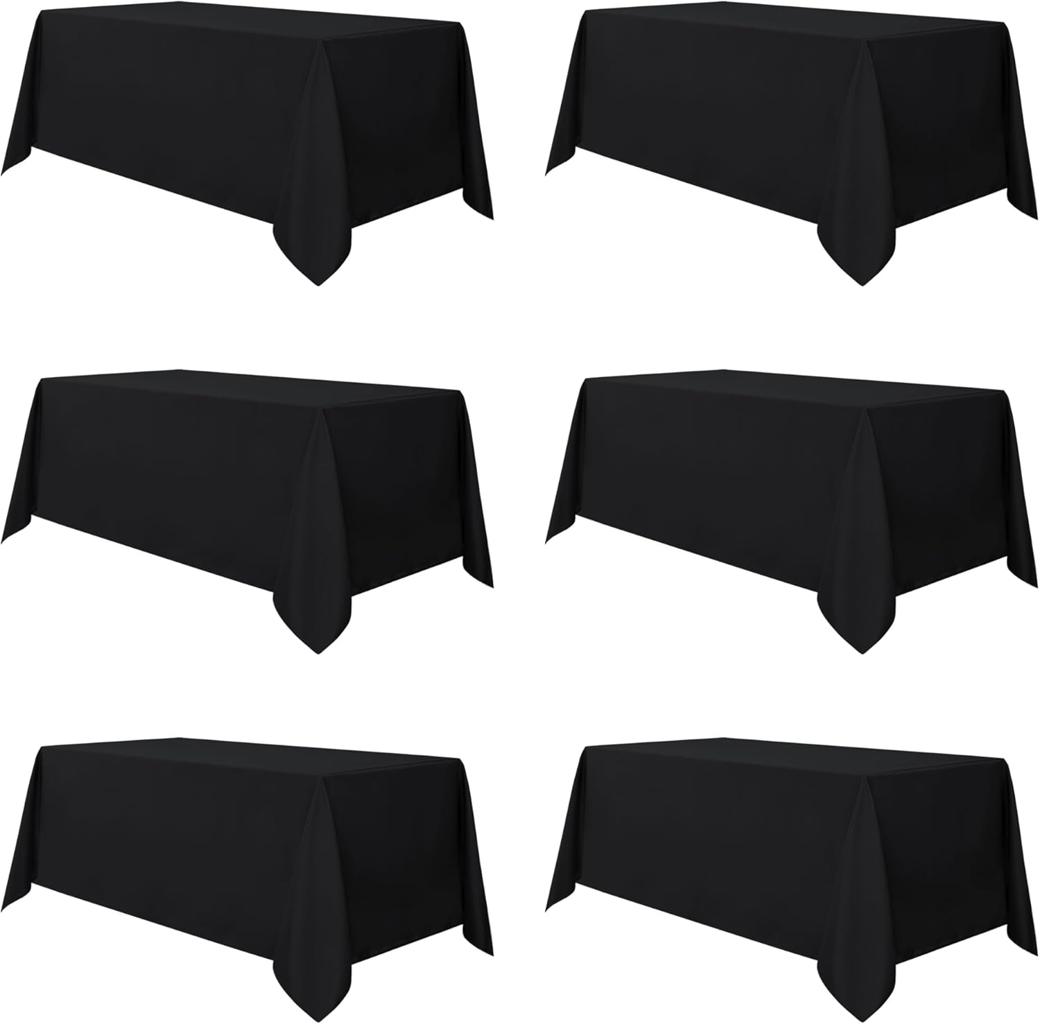 Sancua 6 Pack Black Tablecloth for 6 Feet Tables - Durable & Stylish