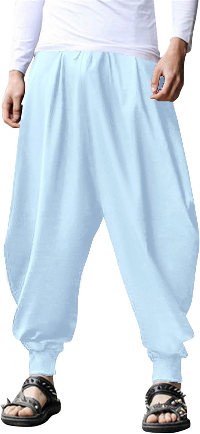 COOFANDY Men Hippie Harem Pants for Yoga and Casual Wear