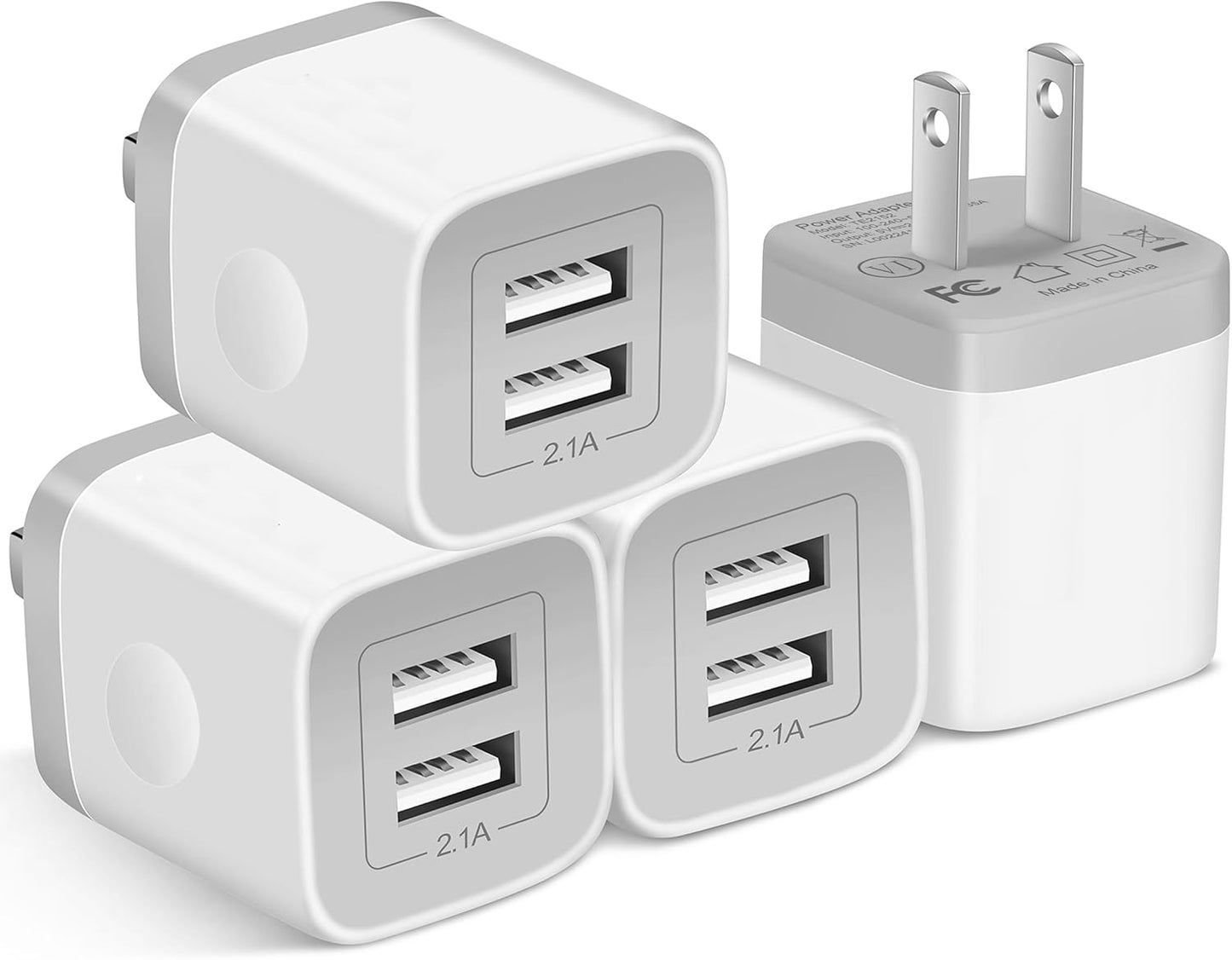 Fast Charge 4-Pack Dual Port USB Wall Charger by X-EDITION