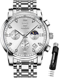 OLEVS Watch for Men Diamond Business Dress Analog Quartz