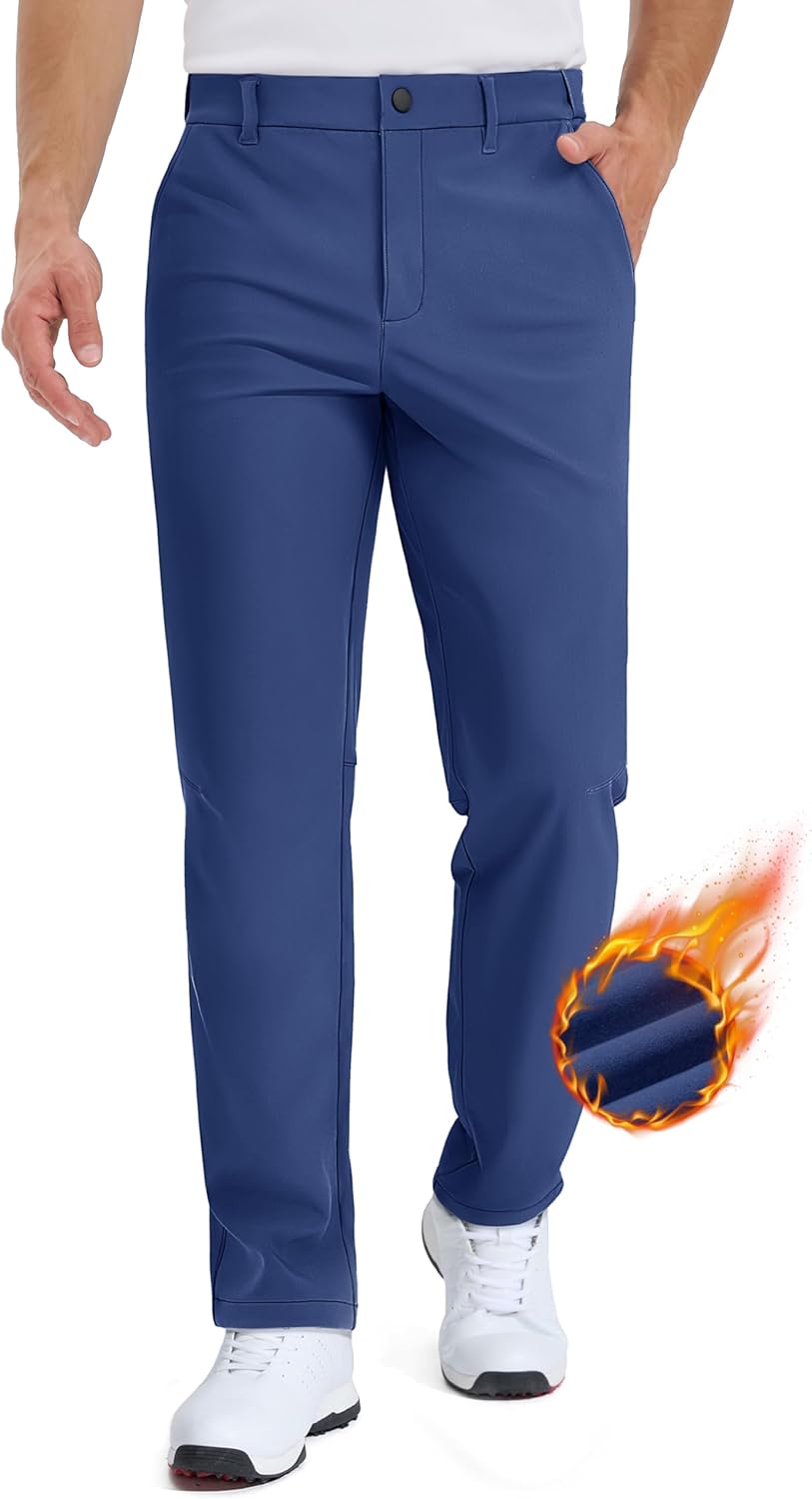 TACVASEN Winter Golf Pants for Men - Fleece Lined Comfort