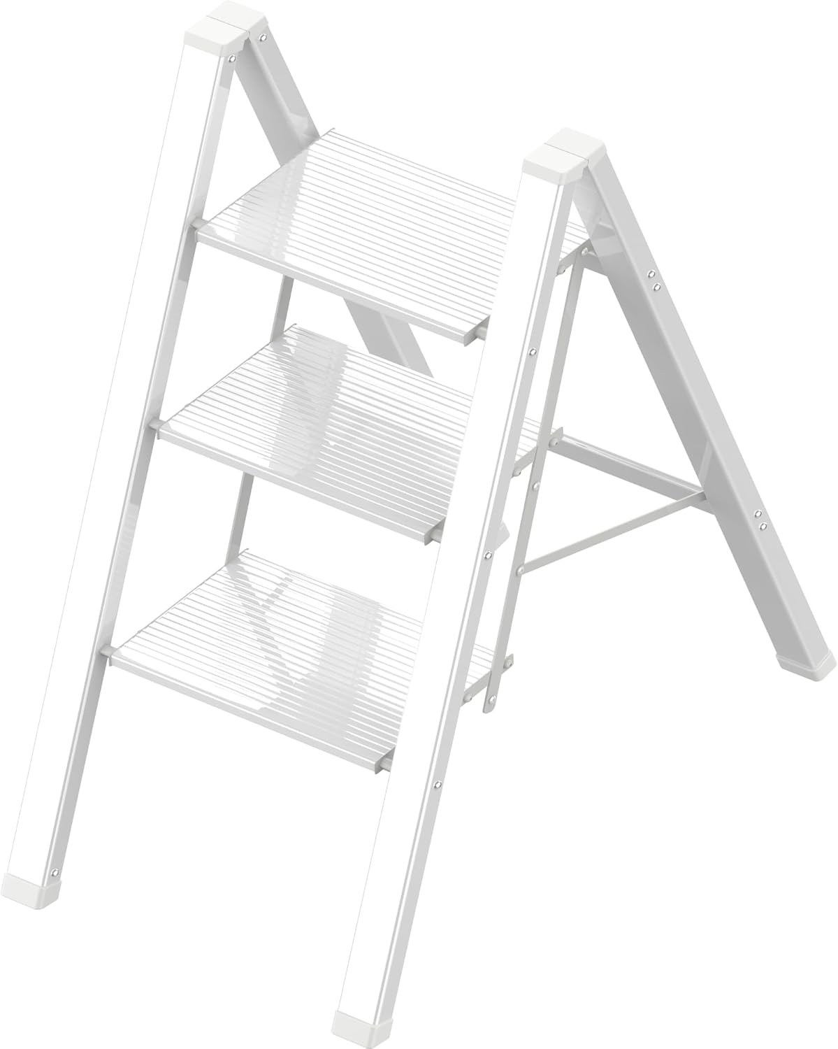 3 Step Lightweight Folding Ladder for Home Use, 330lbs Capacity