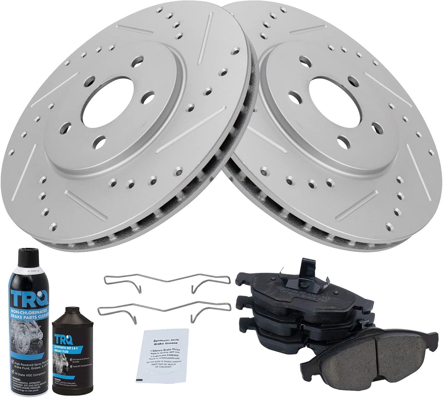 TRQ Front Performance Brake Pad & Rotor Kit for Chrysler Sebring