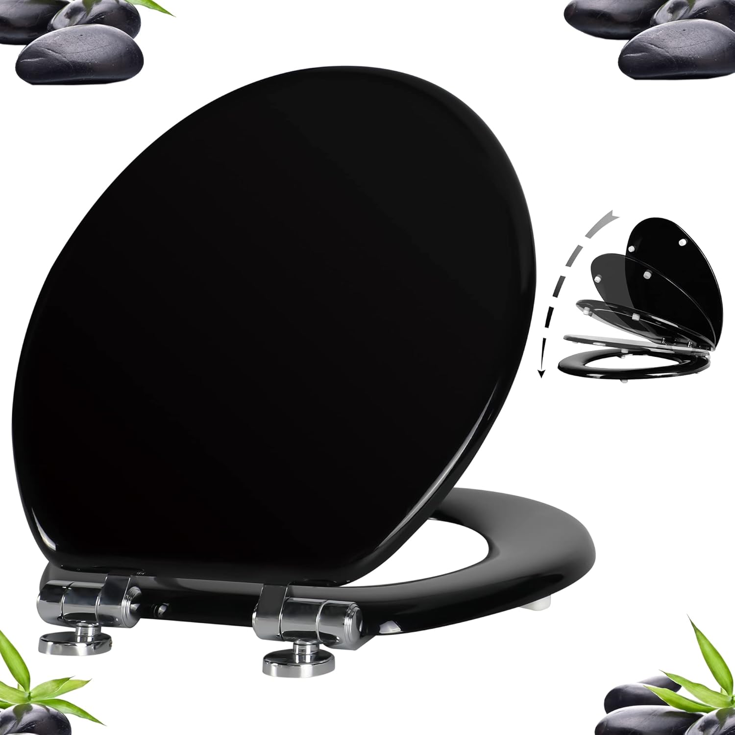 Angel Shield Round Toilet Seat with Quiet-Close and Quick-Release