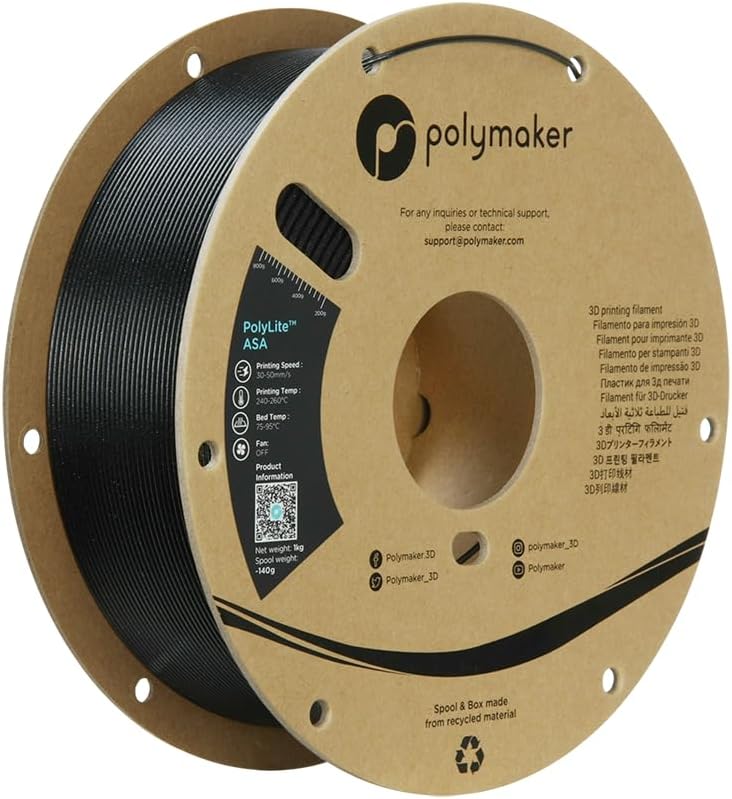 Polymaker ASA Filament 1.75mm Galaxy Black for Outdoor Printing