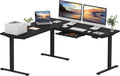 L Shaped Electric Standing Desk with Drawer - Ergonomic 71 in