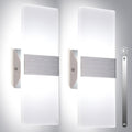 TRLIFE Modern Wall Sconces Set of 2 - Slim Dimmable 12W Cool White