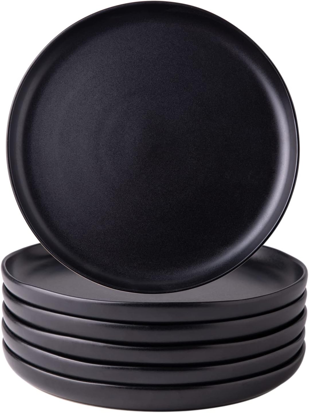 Wavy Rim Ceramic Dinner Plates Set of 6 for Stylish Dining