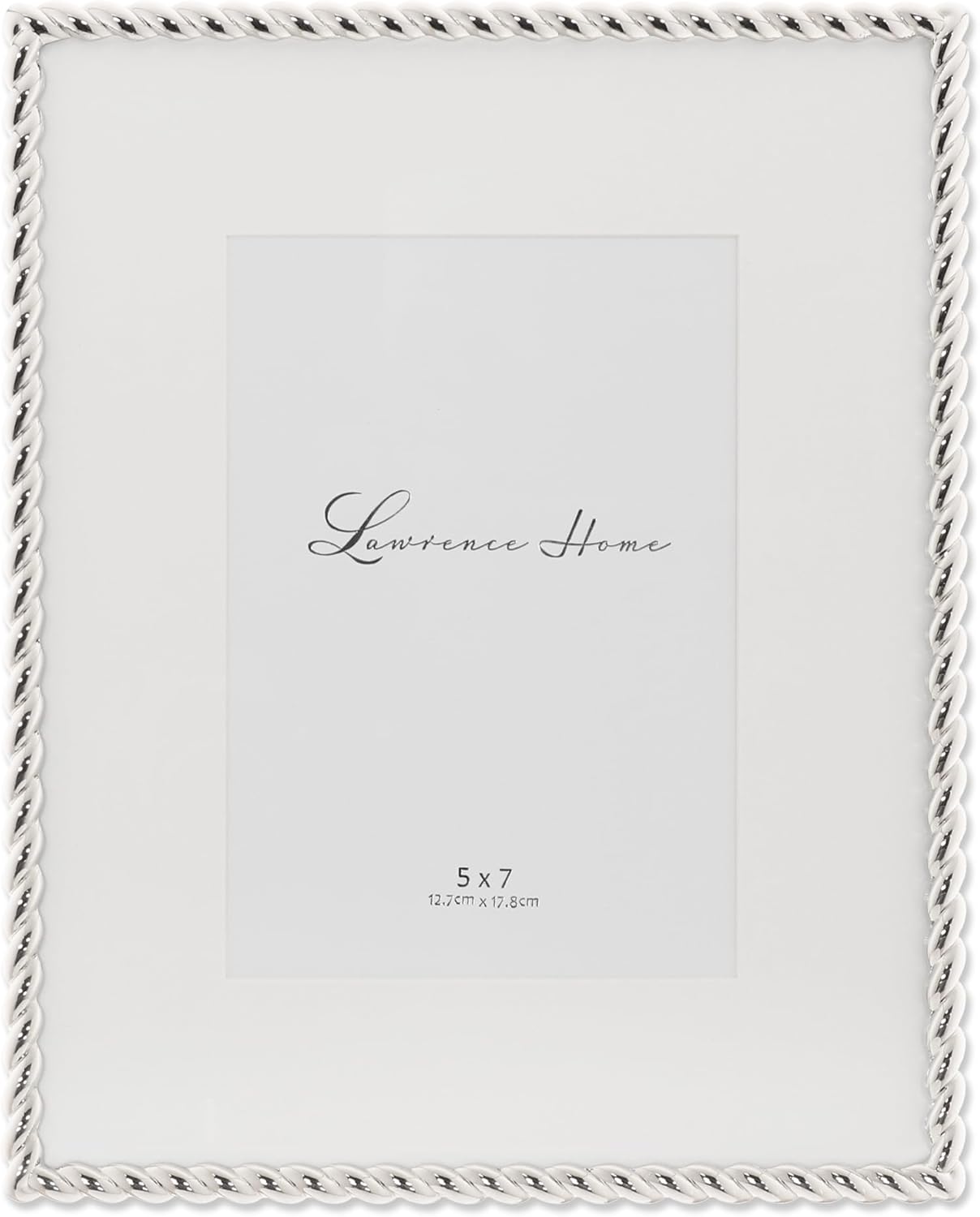 Lawrence Frames Silver Metal Rope 8x10 Matted Picture Frame