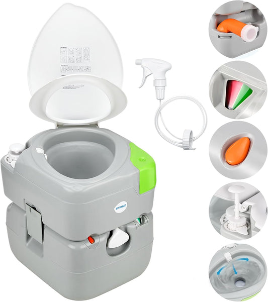Kohree 5.8 Gal Portable Camping Toilet: Leak-Proof RV Potty
