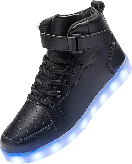 YIQIZQ Led Light Up High Top Sneakers for Hip-Hop Dancing Fun
