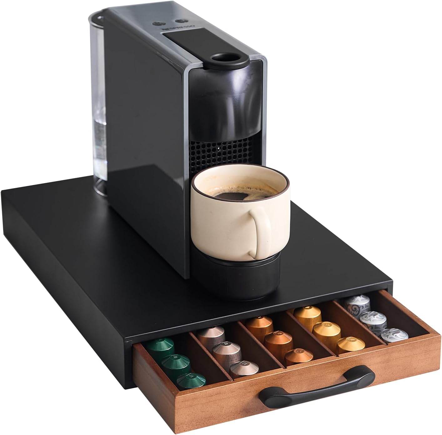 Nespresso OriginalLine Coffee Pod Holder - 50-Pod Acacia Storage