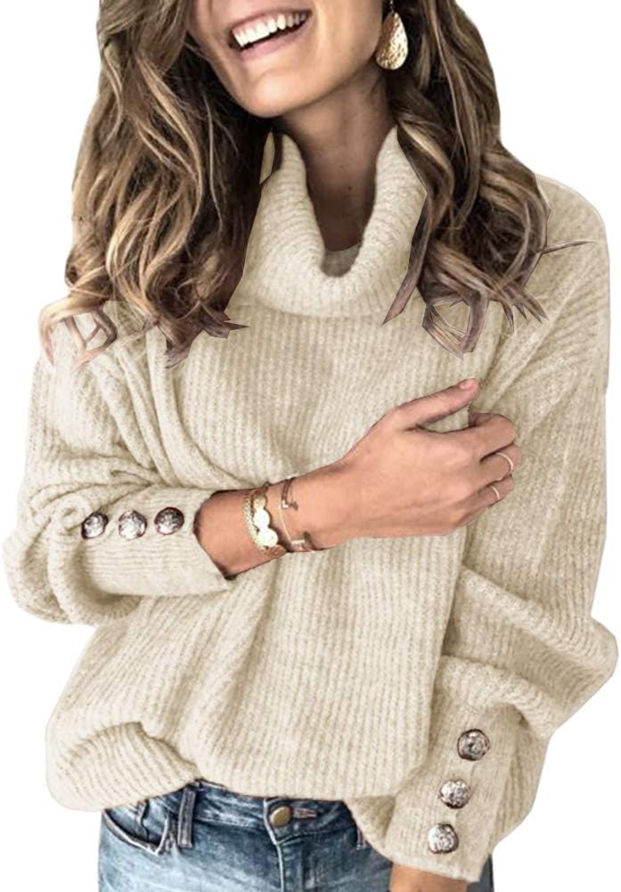 Women's Oversized Turtleneck Chunky Pullover Sweater for Winter
