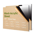 2 Pieces 24in x 24in 1/8in Black Acrylic Sheet - Durable Plexiglass