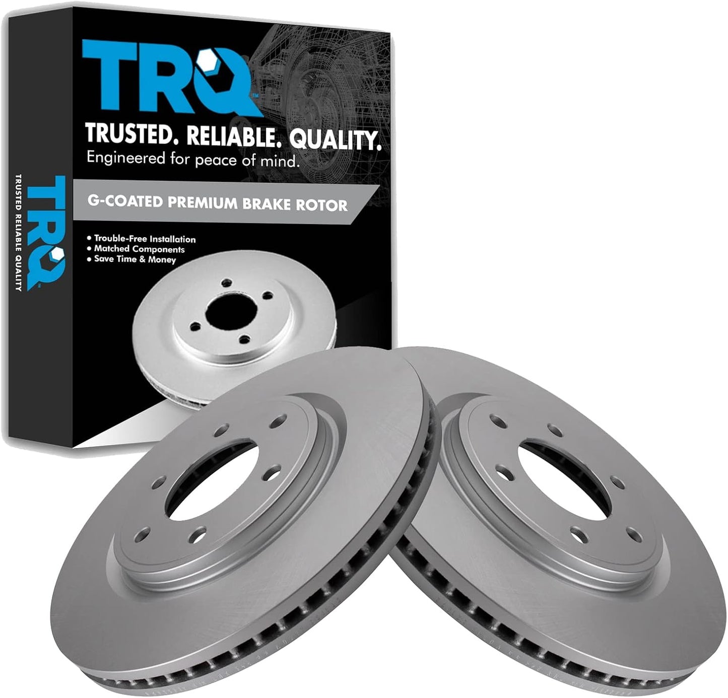 TRQ Front Brake Rotors Set for INFINITI QX56 and Nissan Armada