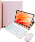 Keyboard Case for Kindle Fire HD 10 10.1 in Pink - Backlit Detachable